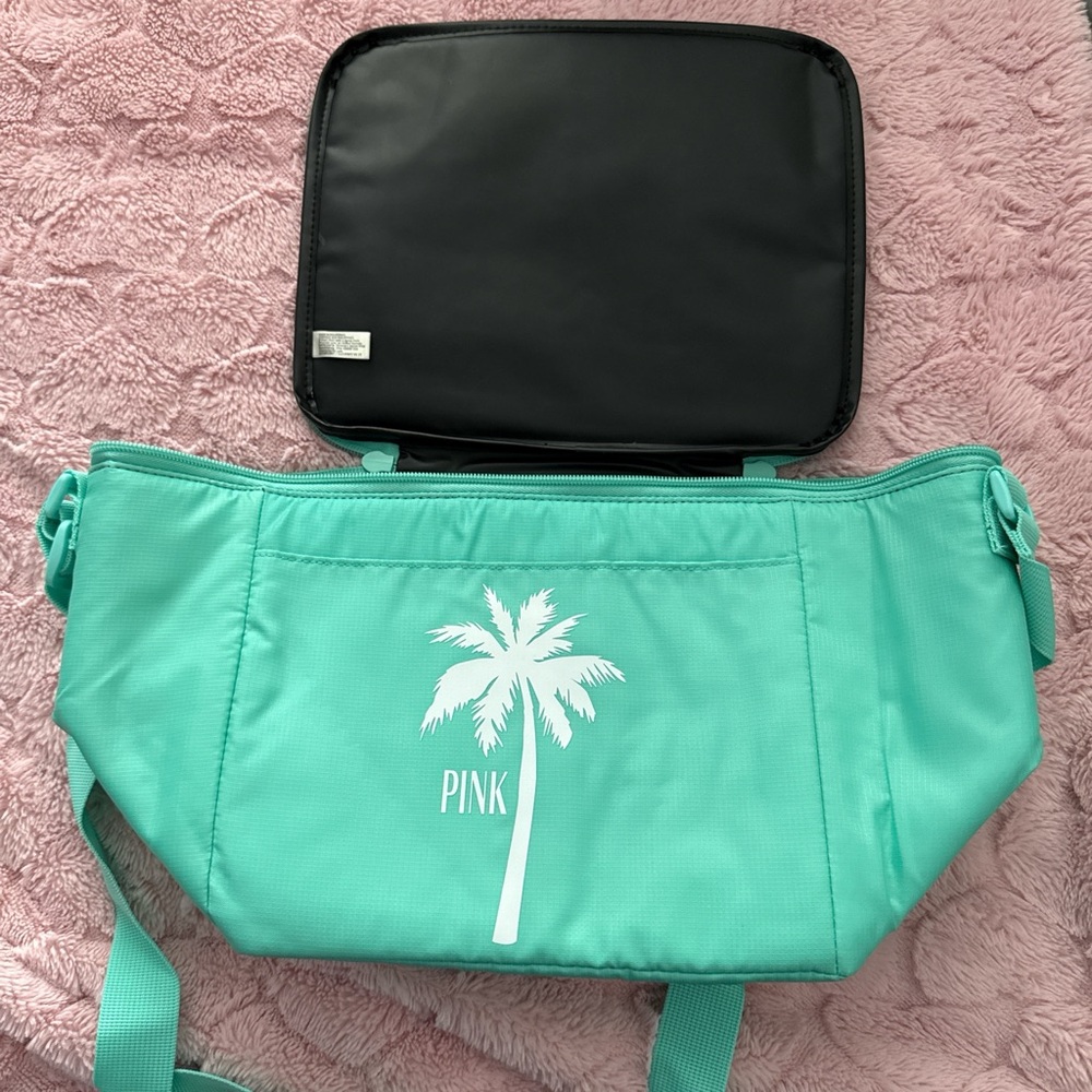 PINK Victoria's Secret Blue and White Travel Bag